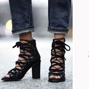 FREE PEOPLE LACE UP HEEL